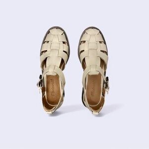 Madewell Rina Fisherman Flat in Antique Cream, size 6